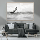 Black and White Surfing Wall Art Canvas Print – Framed Ocean by MyGreatCanvas | Canvas Wall Art Prints | Photo Prints & Wall Decor