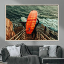Surfer Stairway Wall Art – Framed Ocean Surf Canvas Artwork, by MyGreatCanvas | Canvas Wall Art Prints | Photo Prints & Wall Decor