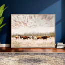 Longhorn Cattle Wall Art Canvas Print – Framed Texas Ranch