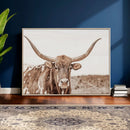 Longhorn Cow Wall Art Canvas Print – Framed Texas Ranch