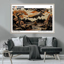 Modern Japanese Wall Art Canvas Print – Framed Abstract