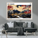 Modern Mount Fuji Wall Art Canvas Print – Framed Abstract