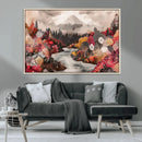 Mountain Wall Art Canvas Print – Framed Autumn Forest