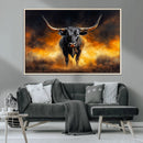 Longhorn Canvas Wall Art Canvas Print – Framed Bold Bull