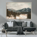 Mountain Landscape Wall Art Canvas Print – Framed Snowy