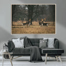 Deer Wall Art Canvas Print – Framed Rustic Wildlife Stags