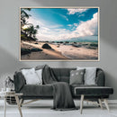 Tropical Beach Wall Art Canvas Print – Framed Ocean Waves