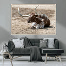 Texas Longhorn Wall Art Canvas Print – Framed Country Living