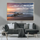 Golden Hour Wall Art Canvas Print – Framed Tranquil Waves