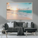 Beach Sunset Wall Art Canvas Print – Framed Ocean Waves