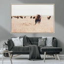 Bison Herd Wall Art Canvas Print – Framed Western Prairie by MyGreatCanvas | Canvas Wall Art Prints | Photo Prints & Wall Decor