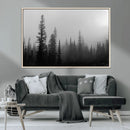 Misty Pines Wall Art Canvas Print – Framed Woodland