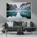 Mountain Lake Wall Art Canvas Print – Framed Toblacher See