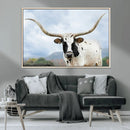 Texas Longhorn Wall Art Canvas Print – Framed Western Rustic