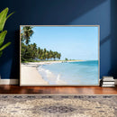 Palm Tree Coast Wall Art Canvas Print – Framed Island Getaway with Crystal Blue Water Scenic Artwork for Home, Office by MyGreatCanvas | Canvas Wall Art Prints | Photo Prints & Wall Decor