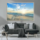 Minimalist Seaside Wall Art Canvas Print – Morning Glow