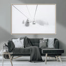 Ski Lift Wall Art Canvas Print – Snowy Alpine Landscape