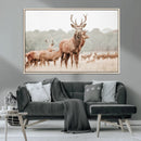 Rustic Nature Wall Art Canvas Print – Stag Woodland Framed