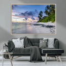 Tropical Beach Wall Art Canvas Print – Framed Sunset Glow