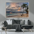 Tropical Storm Wall Art Canvas Print – Framed Moody Beach