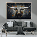 Rustic Longhorn Bull Wall Art Canvas Print – Vintage Western by MyGreatCanvas | Canvas Wall Art Prints | Photo Prints & Wall Decor