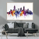 Atlanta Skyline Wall Art Canvas Print – Framed Colorful