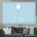 Minimalist Bicycle Balloon Canvas Wall Art – Playful Blue by MyGreatCanvas | Canvas Wall Art Prints | Photo Prints & Wall Decor