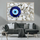 Blue Evil Eye Protection Wall Art Canvas Print – White by MyGreatCanvas | Canvas Wall Art Prints | Photo Prints & Wall Decor