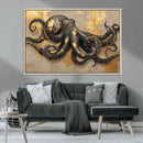 Octopus Black Gold Wall Art Marine Life Ocean Creature by MyGreatCanvas | Canvas Wall Art Prints | Photo Prints & Wall Decor