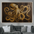 Octopus Wall Art Canvas Print – Wooden Art Sea Creature by MyGreatCanvas | Canvas Wall Art Prints | Photo Prints & Wall Decor