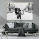 Moose Wall Art Canvas Print – Winter Snowy Forest Antlers by MyGreatCanvas | Canvas Wall Art Prints | Photo Prints & Wall Decor