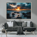 Ocean Sunset Wall Art Canvas Print – Rocky Shore Waves by MyGreatCanvas | Canvas Wall Art Prints | Photo Prints & Wall Decor