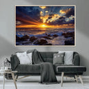 Sunset Ocean Wall Art Canvas Print – Waves Rocky Shore by MyGreatCanvas | Canvas Wall Art Prints | Photo Prints & Wall Decor