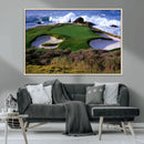 Ocean Cliff Golf Green Canvas Print – Framed Majestic by MyGreatCanvas | Canvas Wall Art Prints | Photo Prints & Wall Decor