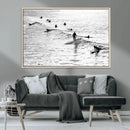 Black White Surfing Wall Art Canvas Print – Framed Artistic by MyGreatCanvas | Canvas Wall Art Prints | Photo Prints & Wall Decor