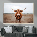 Longhorn Bull Wall Art Canvas Print – Framed Rustic by MyGreatCanvas | Canvas Wall Art Prints | Photo Prints & Wall Decor