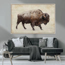 Snow-dusted bison silhouette textured vintage style rugged by MyGreatCanvas | Canvas Wall Art Prints | Photo Prints & Wall Decor