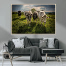Grazing Cattle Herd Pasture Green Field Livestock Natural by MyGreatCanvas | Canvas Wall Art Prints | Photo Prints & Wall Decor
