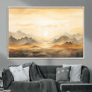 Sepia Color Abstract Mountain Wall Art Canvas Print