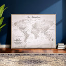 Customize Large Push Pin World Map Wall Art Canvas Print –