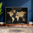 Personalized World Map Print | Customize Map with Push Pin