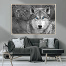Wild Wolf Blue Eye Wall Art Canvas Print