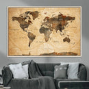 Push Pin World Map Canvas Print – Travel Tracker Wall Art