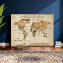 Vintage Custom Push Pin Map Print – Custom Adventure Travel