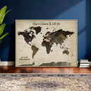 Custom Push Pin World Map Wall Art Canvas Print –