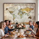 Personalized World Map Wall Art Canvas Print – Custom Push
