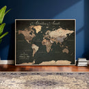 Custom Push Pin World Map Wall Art – Personalized Travel