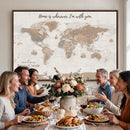 Personalized World Map Wall Art Canvas Print – Customizable