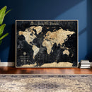 Custom Push Pin World Map Print – Personalized Canvas Wall