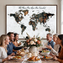 Personalized Push Pin World Map Canvas Print – Custom